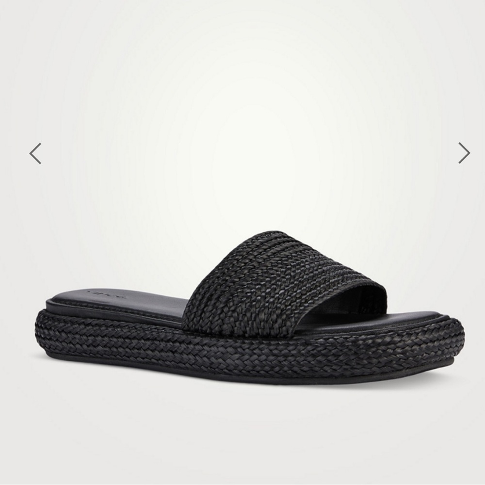 VINCE black Raffia Slide Sandals - Picture 6 of 11